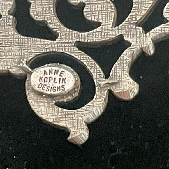 VNTG Large Ann Koplik Design Sparkling Brilliant Cut Pave Crystals Arabella Pin - Picture 4 of 5